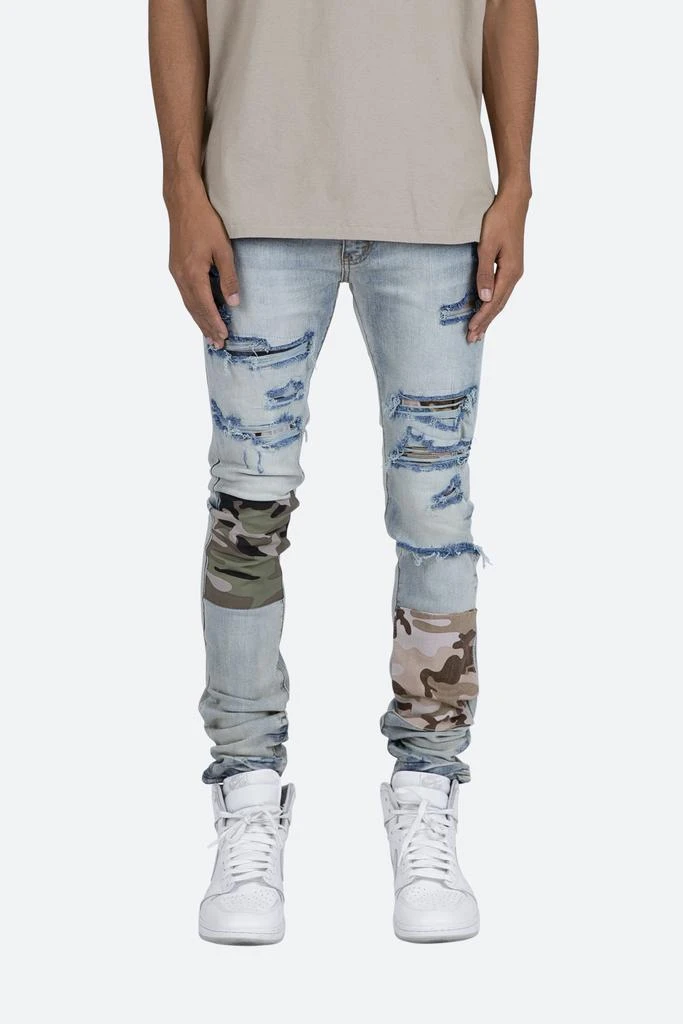 商品MNML|X408 Repaired Skinny Denim - Blue,价格¥334,第1张图片
