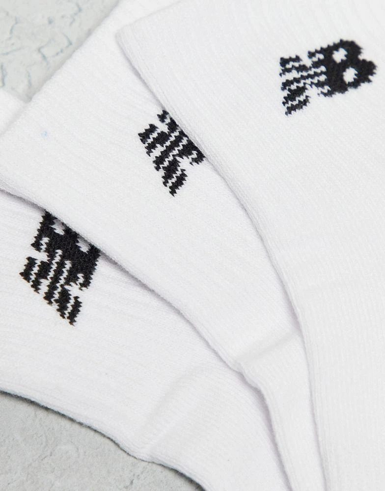 商品New Balance|New Balance logo mid sock 3 pack in white,价格¥127,第2张图片详细描述