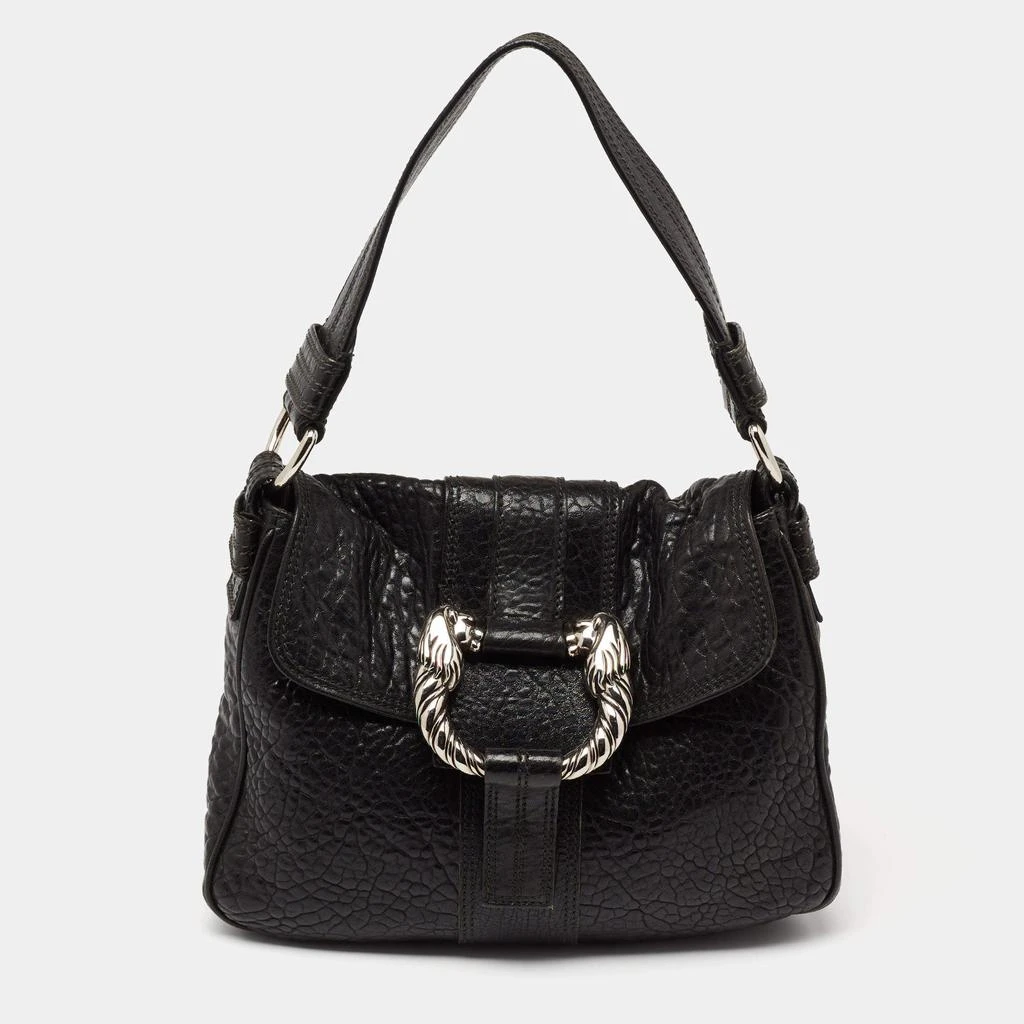 商品[二手商品] BVLGARI|Bvlgari Black Leather Leoni Flap Shoulder Bag,价格¥3705,第1张图片
