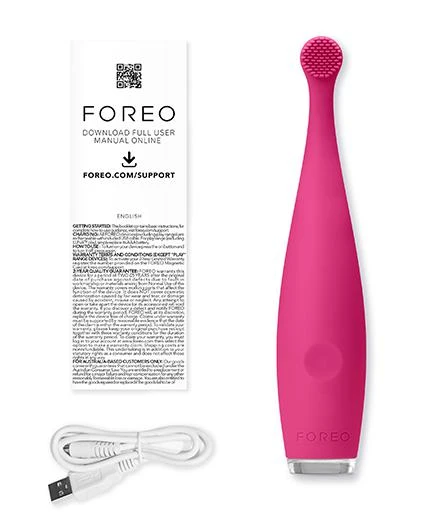 商品Foreo|Foreo 斐珞尔 ISSA baby 硅胶智能电动牙刷 婴幼儿专用  草莓红 USB Plug,价格¥1686,第2张图片详细描述