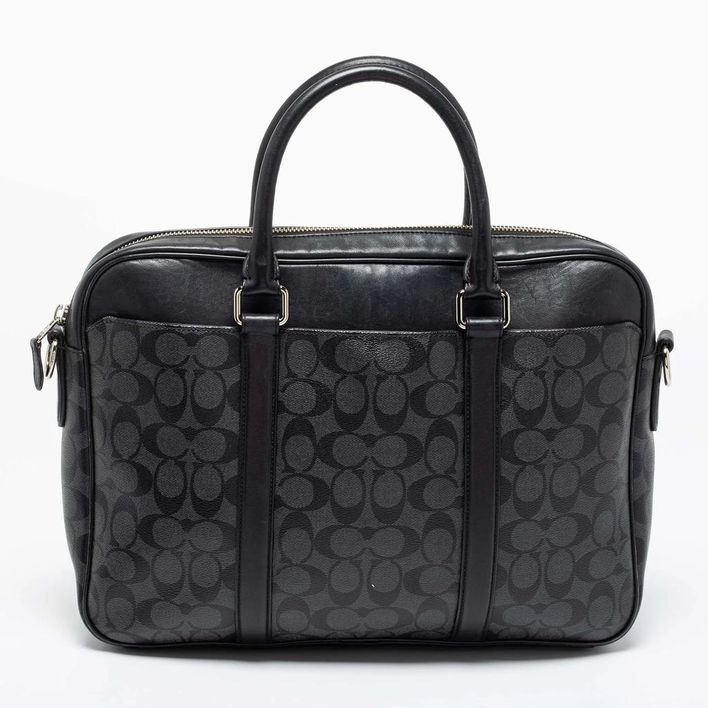 商品[二手商品] Coach|Coach Black Signature Coated Canvas and Leather Perry Slim Laptop Bag,价格¥2318,第4张图片详细描述