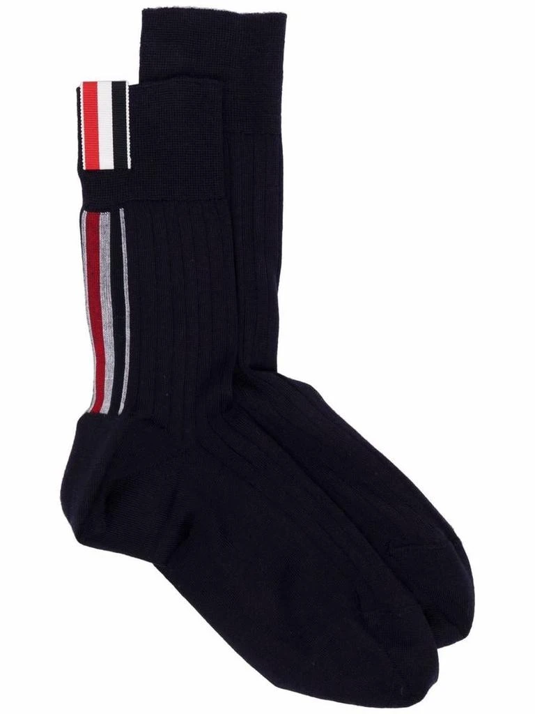 商品Thom Browne|THOM BROWNE RWB stripe mid-calf socks,价格¥1640,第1张图片