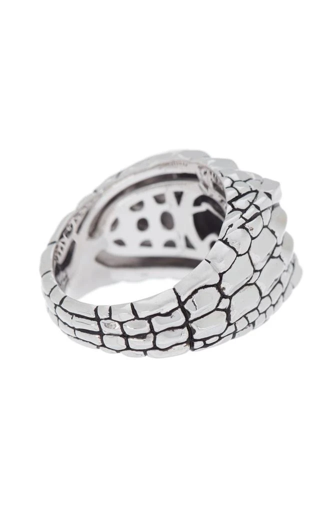 商品Effy|Sterling Silver Onyx Inlay Textured Ring - Size 10,价格¥700,第2张图片详细描述