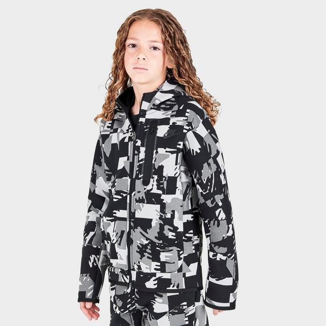 Boys' Nike Sportswear Printed Tech Fleece Full-Zip Hoodie商品第3张图片规格展示