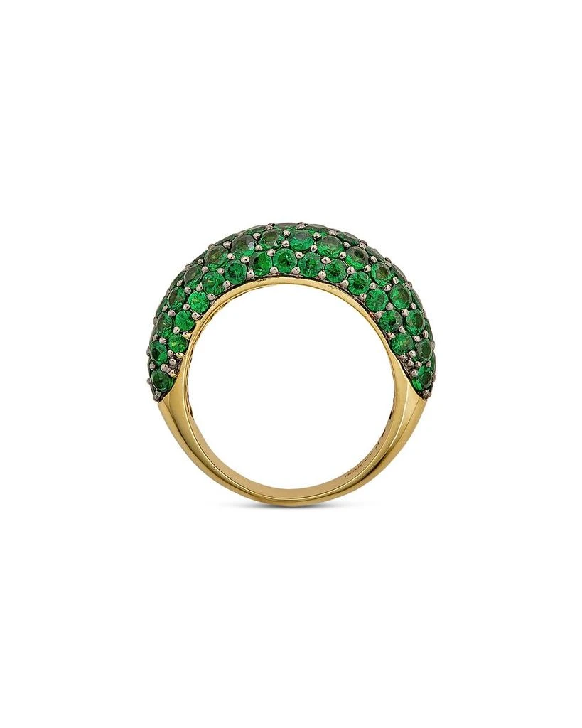 18K Yellow Gold Small Dome Ring with Green Tsavorite Garnet 商品