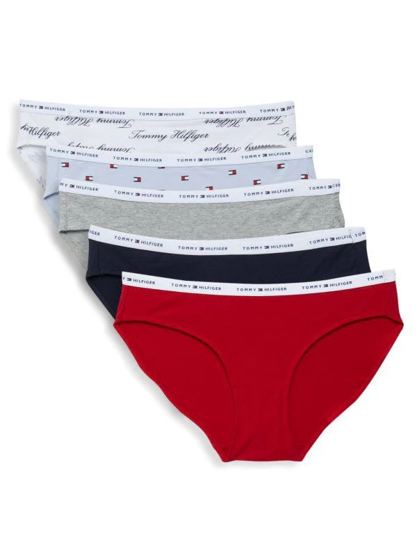 商品Tommy Hilfiger|5-Pack Logo Band Bikini Panties,价格¥113,第1张图片