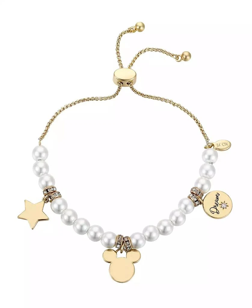 商品Disney|Crystal Mickey Mouse Charm Bolo Bracelet (0.06 ct. t.w.) in 14K Gold Flash Plated,价格¥375,第1张图片