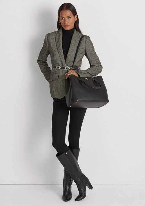 商品Ralph Lauren|Ralph Lauren Leather Large Marcy Satchel,价格¥3607,第4张图片详细描述