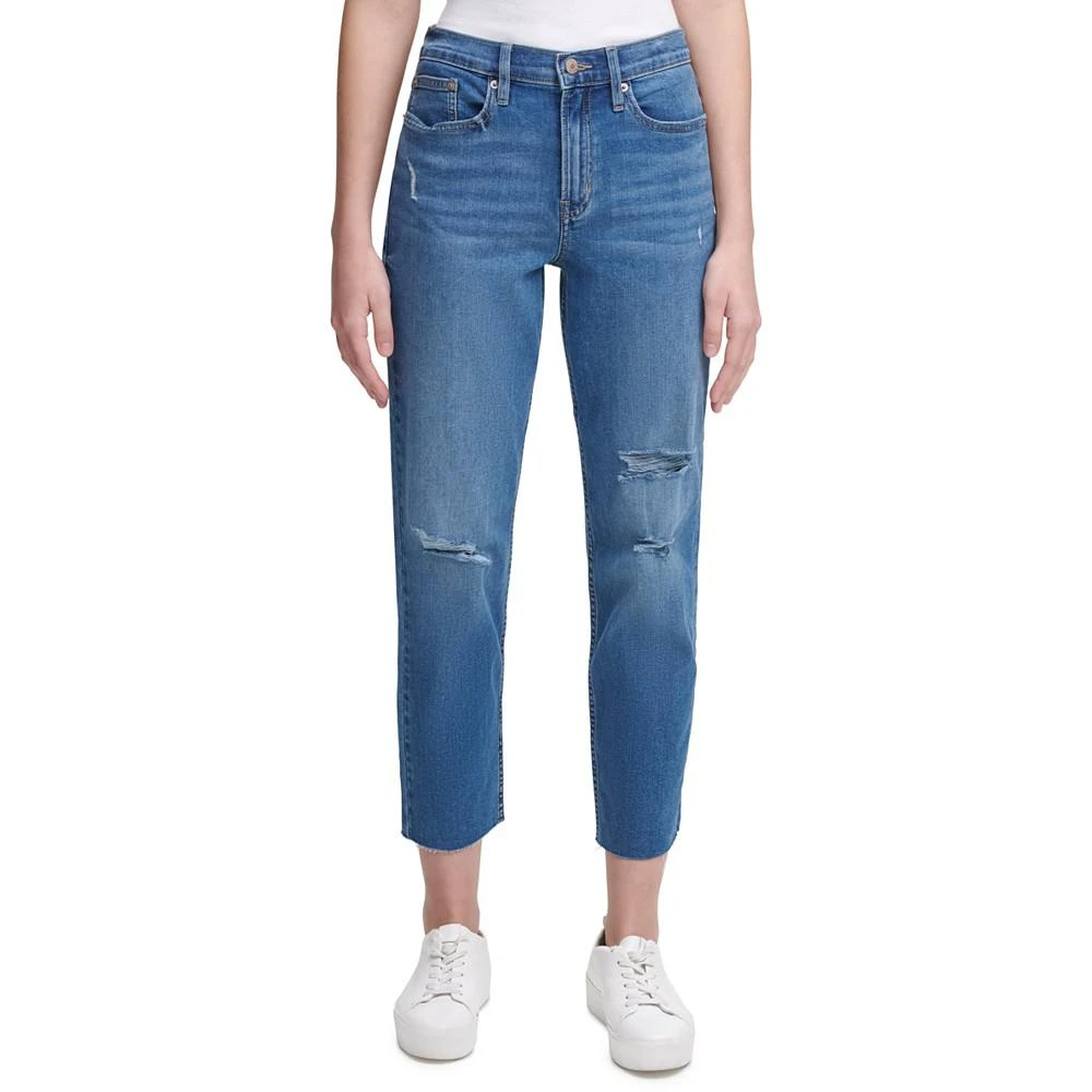 Calvin Klein Jeans High-Rise Distressed Ankle Jeans 1