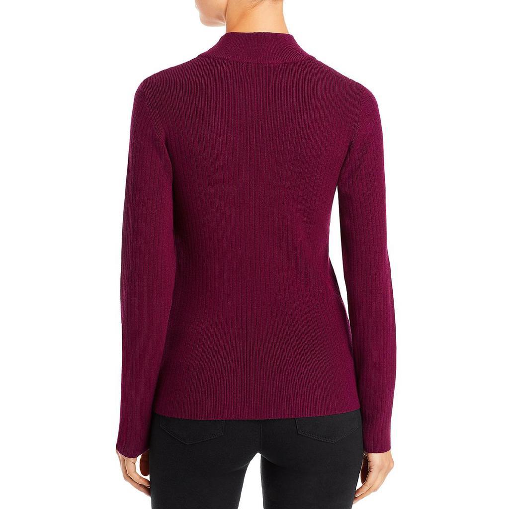 商品Tahari|T Tahari Womens Ribbed Knit Illusion Mock Turtleneck Sweater,价格¥209,第4张图片详细描述