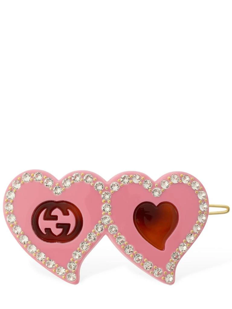 商品Gucci|Gg & Hearts Resin Hair Clip,价格¥3740,第1张图片