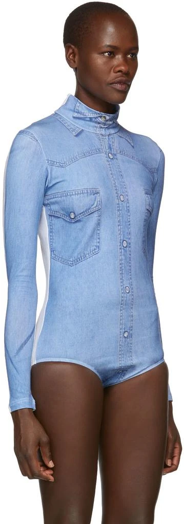 商品Vetements|Blue Shirt Print Bodysuit,价格¥3548,第4张图片详细描述