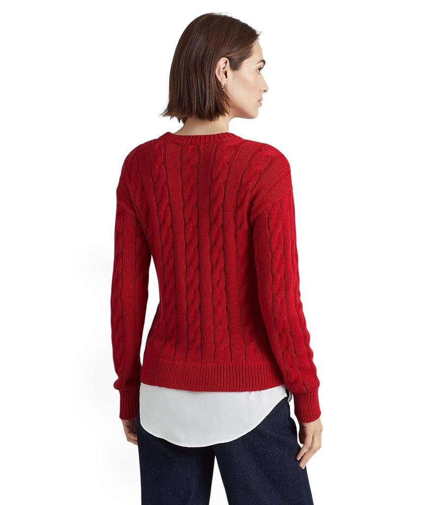 商品Ralph Lauren|Layered Cotton-Blend Cable-Knit Sweater,价格¥868,第2张图片详细描述