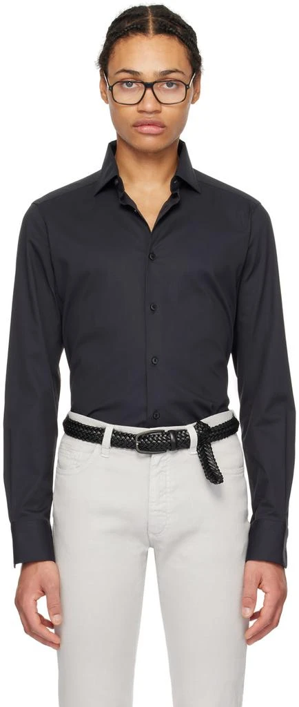 商品Zegna|黑色纽扣衬衫,价格¥2118,第1张图片