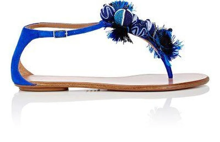 商品Aquazzura|Tropicana Suede T-Strap Sandals,价格¥1778,第1张图片