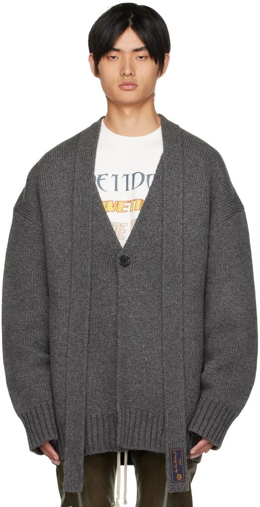 商品We11done|Gray Oversized Cardigan,价格¥2767,第1张图片