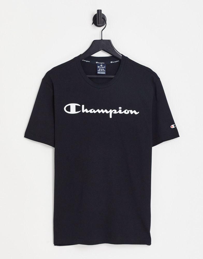 Champion large logo t-shirt in black商品第1张图片规格展示