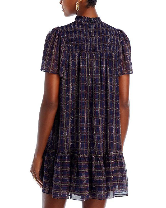 商品AQUA|Smocked Plaid Shift Dress - Exclusive ,价格¥200,第4张图片详细描述