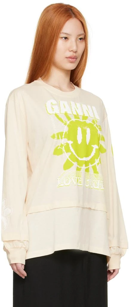 商品Ganni|Off-White Organic Cotton Long Sleeve T-Shirt,价格¥812,第2张图片详细描述