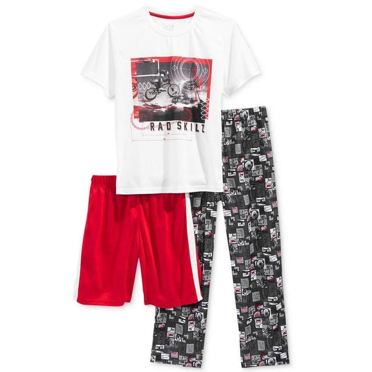 商品Max & Olivia|大/小童3-Pc. Rad Skilz Pajama Set,Little Boys (2-7) & Big Boys (8-20),价格¥73,第1张图片