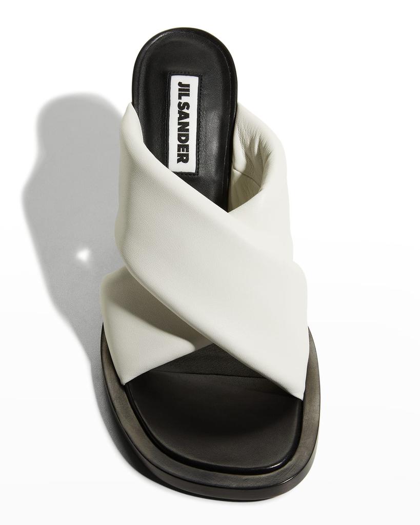 Puffy Lambskin Crisscross Slide Sandals商品第5张图片规格展示