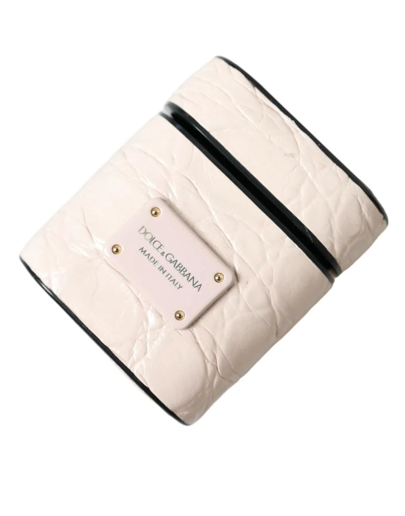 商品Dolce & Gabbana|Dolce & Gabbana Light Pink Calf Leather Metal Logo Plaque Airpods Case,价格¥1196,第5张图片详细描述