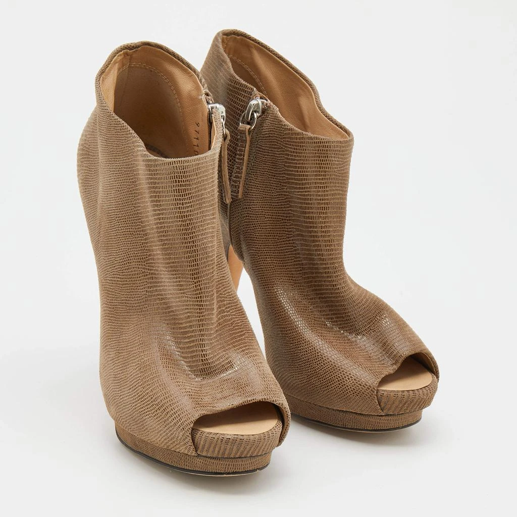 商品[二手商品] Giuseppe Zanotti|Giuseppe Zanotti Beige Suede Peep Toe Platform Ankle Length Boots Size 37.5,价格¥1007,第4张图片详细描述