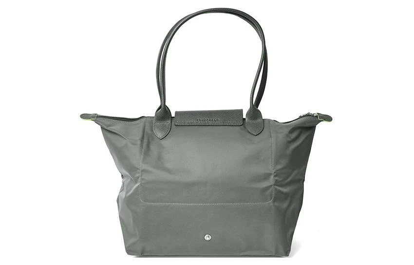 商品[国内直发] Longchamp|Le Pliage Green Logo徽标可折叠翻盖拉链 帆布拼牛皮 帆布包手提单肩包 大号 女款 石墨色,价格¥1320,第5张图片详细描述