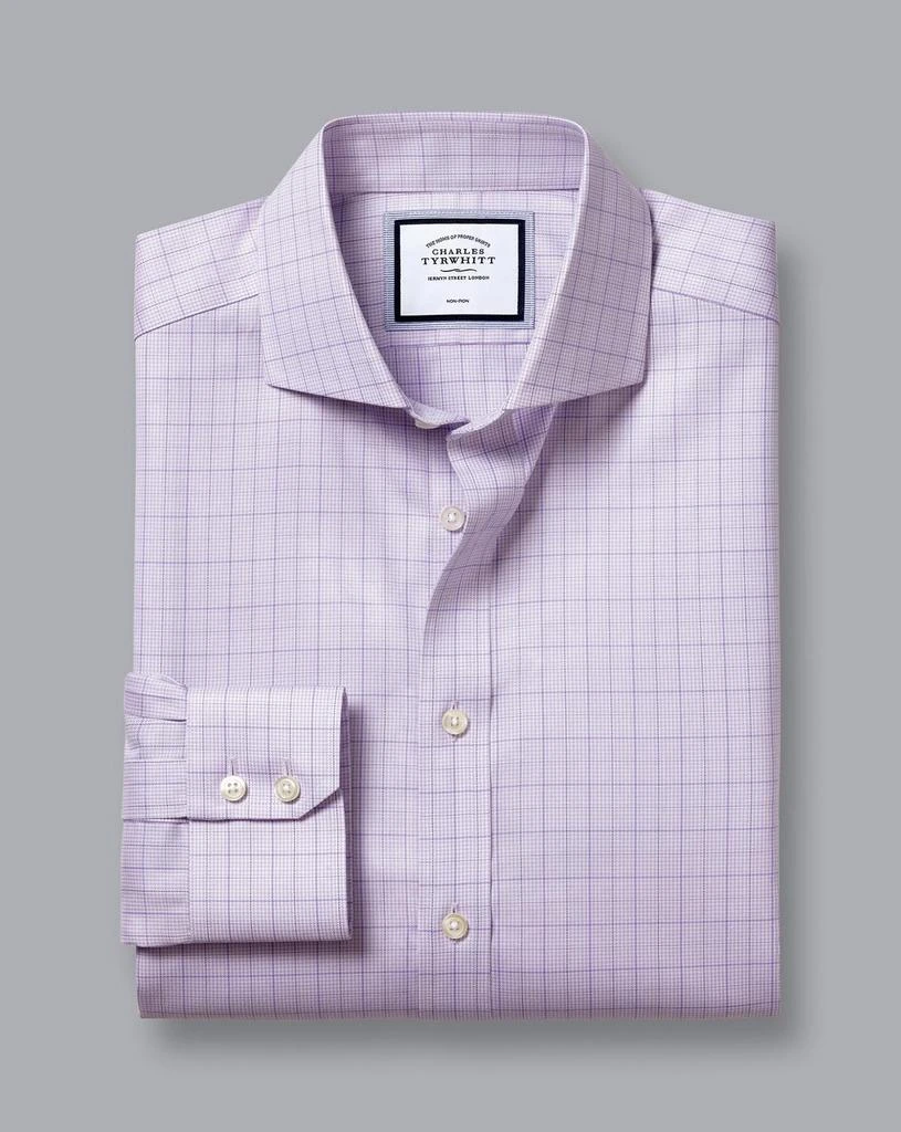 商品Charles Tyrwhitt|Non-Iron Puppytooth Check Cutaway Slim Fit Shirt,价格¥600,第5张图片详细描述