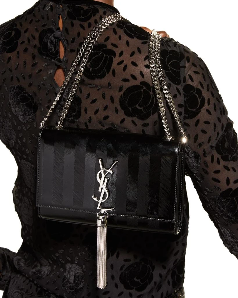 商品Yves Saint Laurent|Kate Small YSL Stripe Patent Crossbody Bag,价格¥16634,第2张图片详细描述