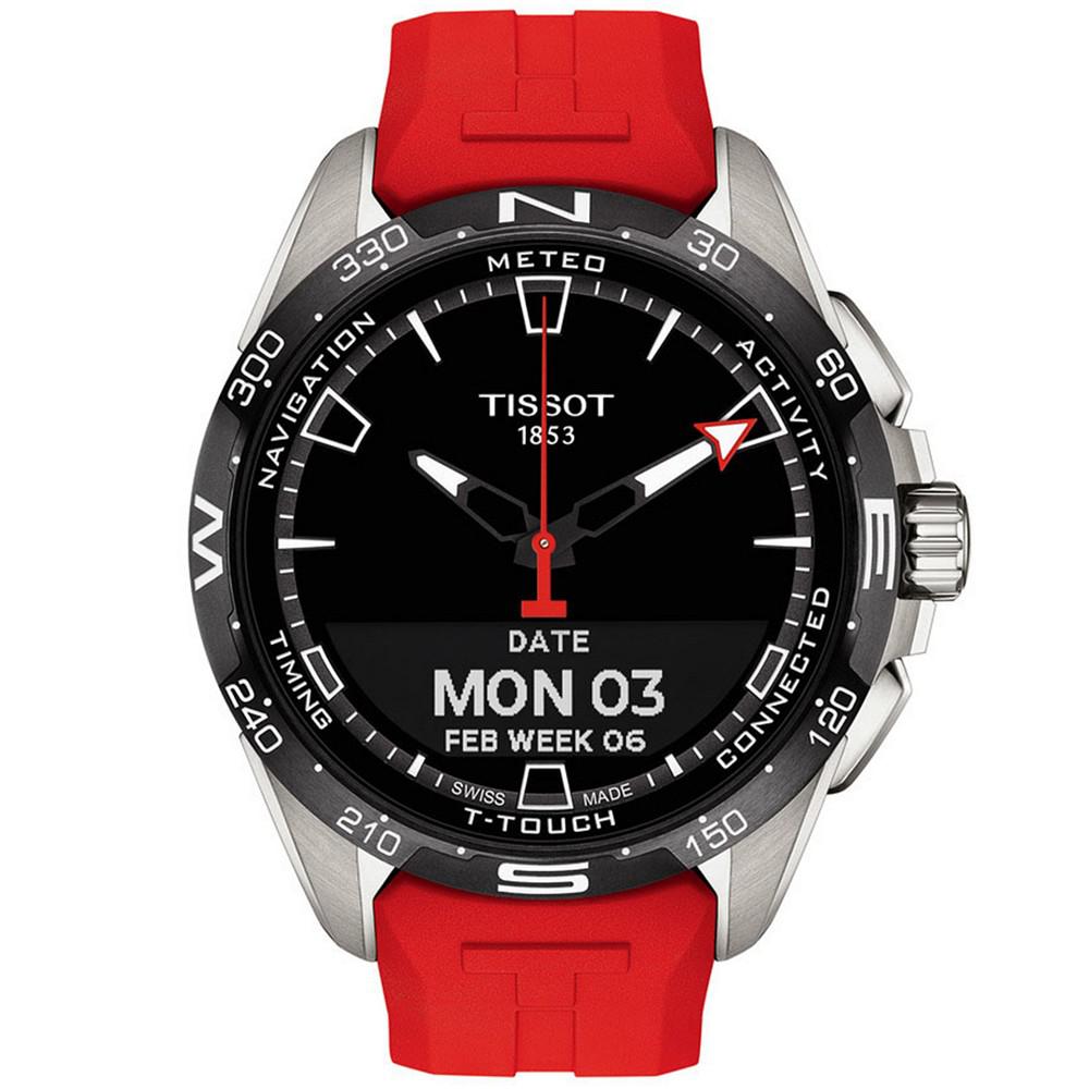 Men's Swiss T-Touch Connect Solar Red Rubber Strap Smart Watch 48mm商品第8张图片规格展示