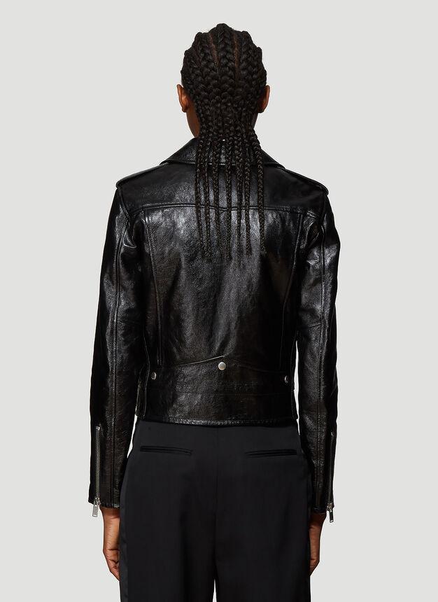 商品Yves Saint Laurent|Motorcycle Leather Jacket in Black,价格¥36508,第6张图片详细描述