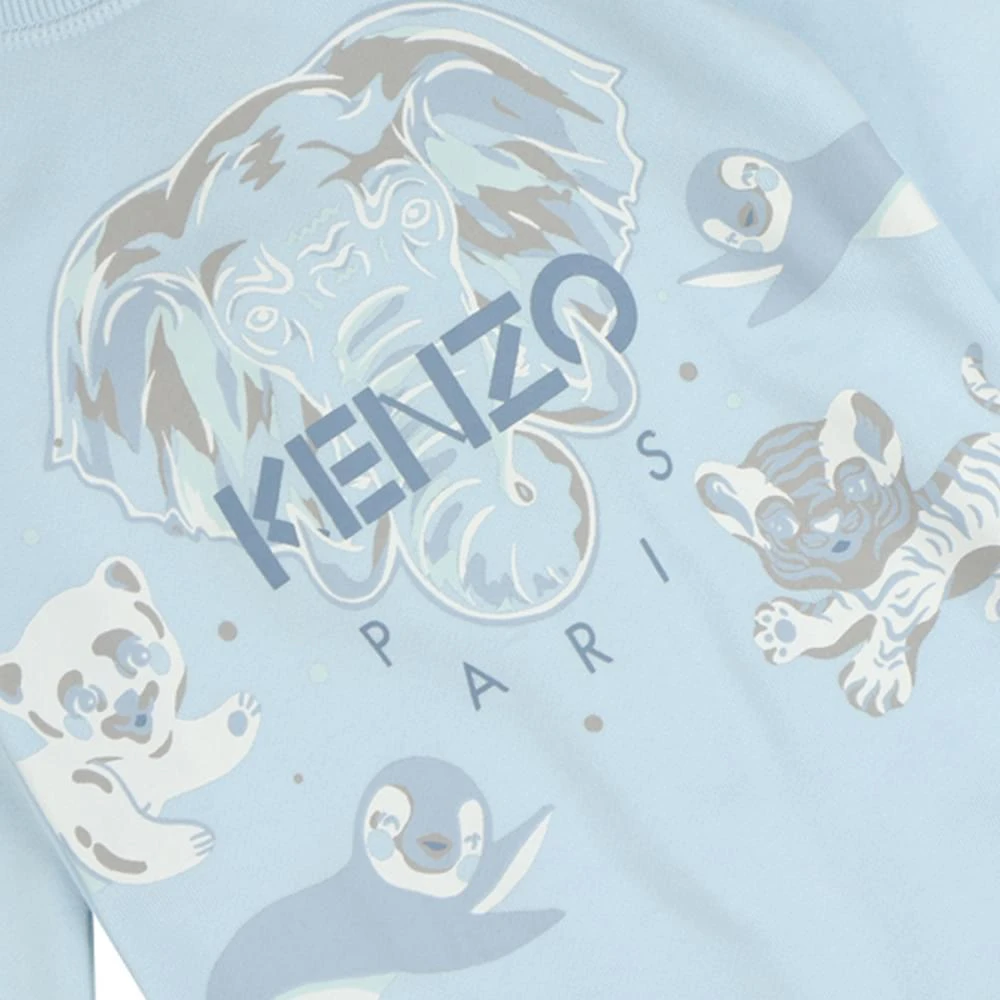 商品Kenzo|Pale Blue Elephant Motif Romper,价格¥378,第2张图片详细描述