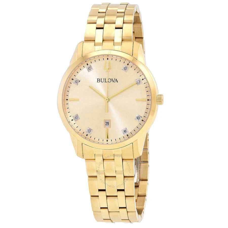商品Bulova|Sutton Quartz Diamond Champagne Dial Men's Watch 97D123,价格¥1849,第1张图片