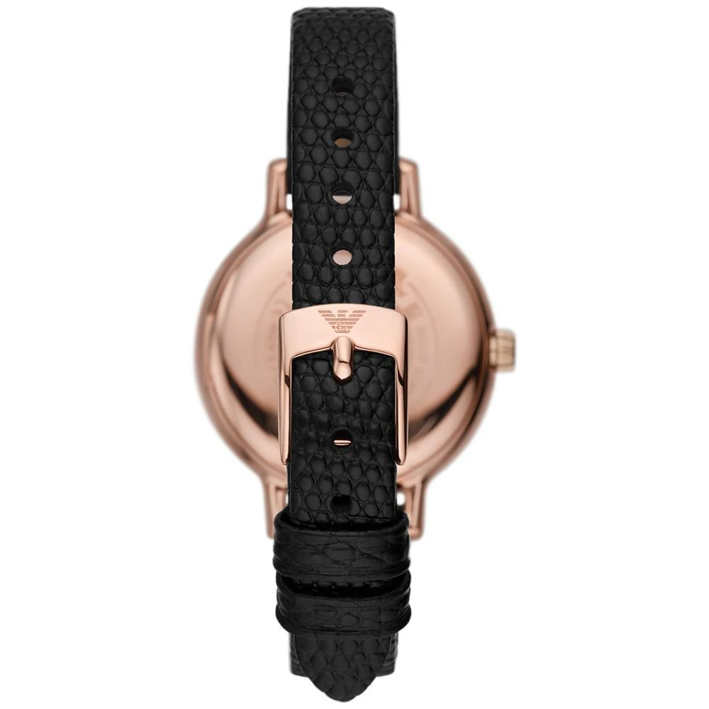 商品Emporio Armani|Women's Black Leather Strap Watch 32mm,价格¥1615,第3张图片详细描述