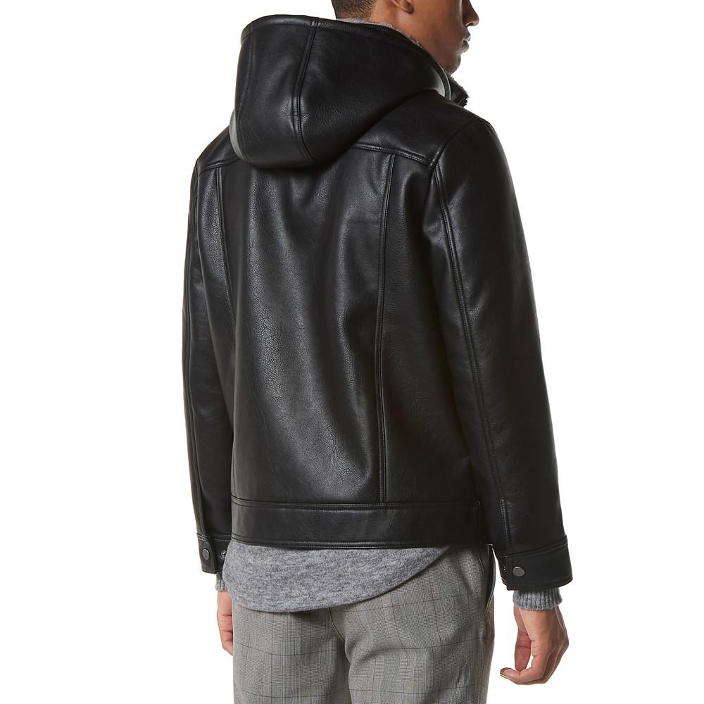 Men's Jutland Faux Leather Hooded Jacket商品第2张图片规格展示