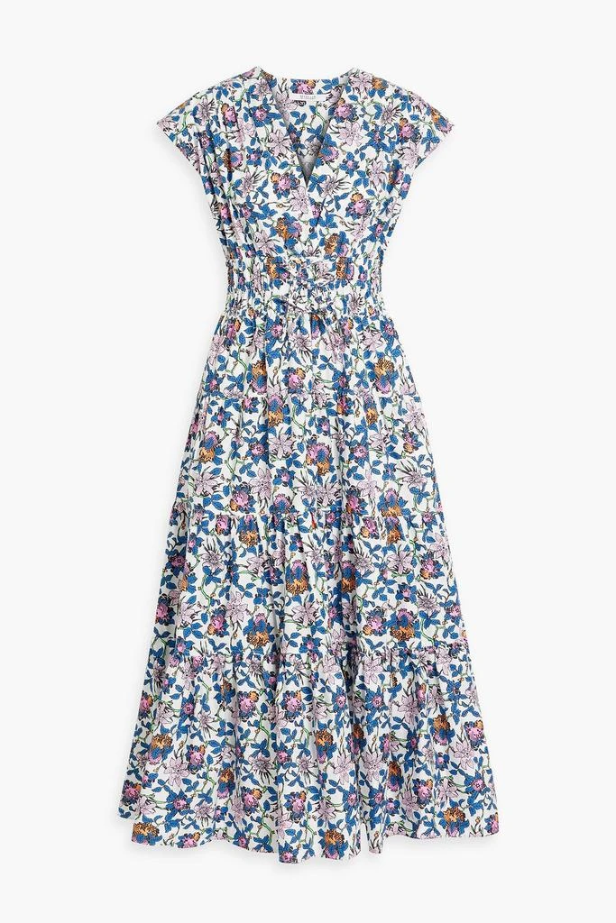 商品Derek Lam|Gathered floral-print cotton-blend poplin midi dress,价格¥1836,第1张图片