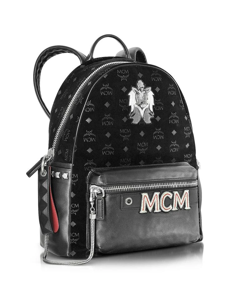 商品MCM|MCM 天鹅绒拼接皮背包,价格¥7390,第2张图片详细描述