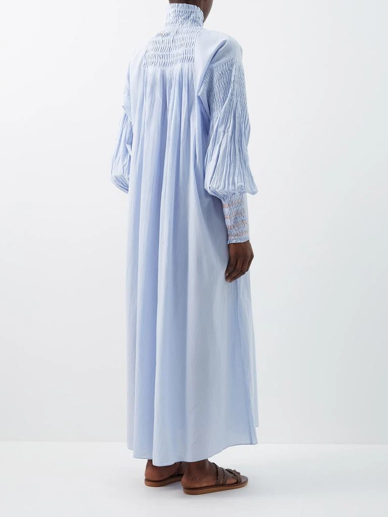 商品Thierry Colson|Guise balloon-sleeved smocked cotton maxi dress,价格¥1281,第5张图片详细描述