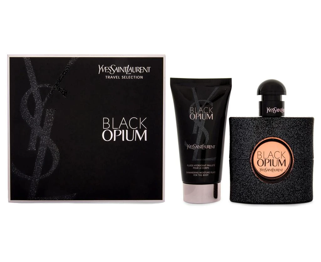 商品Yves Saint Laurent|Black Opium Eau De Perfume 1.7 oz (50 ml) Spray and Body Lotion Set,价格¥570,第1张图片