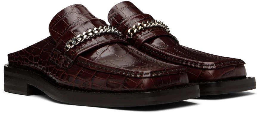 商品Martine Rose|Burgundy Square Toe Loafers,价格¥2165,第4张图片详细描述