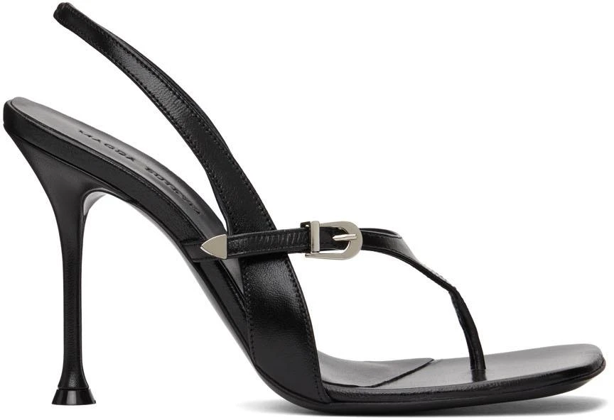 商品Magda Butrym|Black Thong Heeled Sandals,价格¥3132,第1张图片