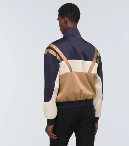商品Yves Saint Laurent|Teddy绉纱缎布束腰夹克,价格¥27855,第4张图片详细描述