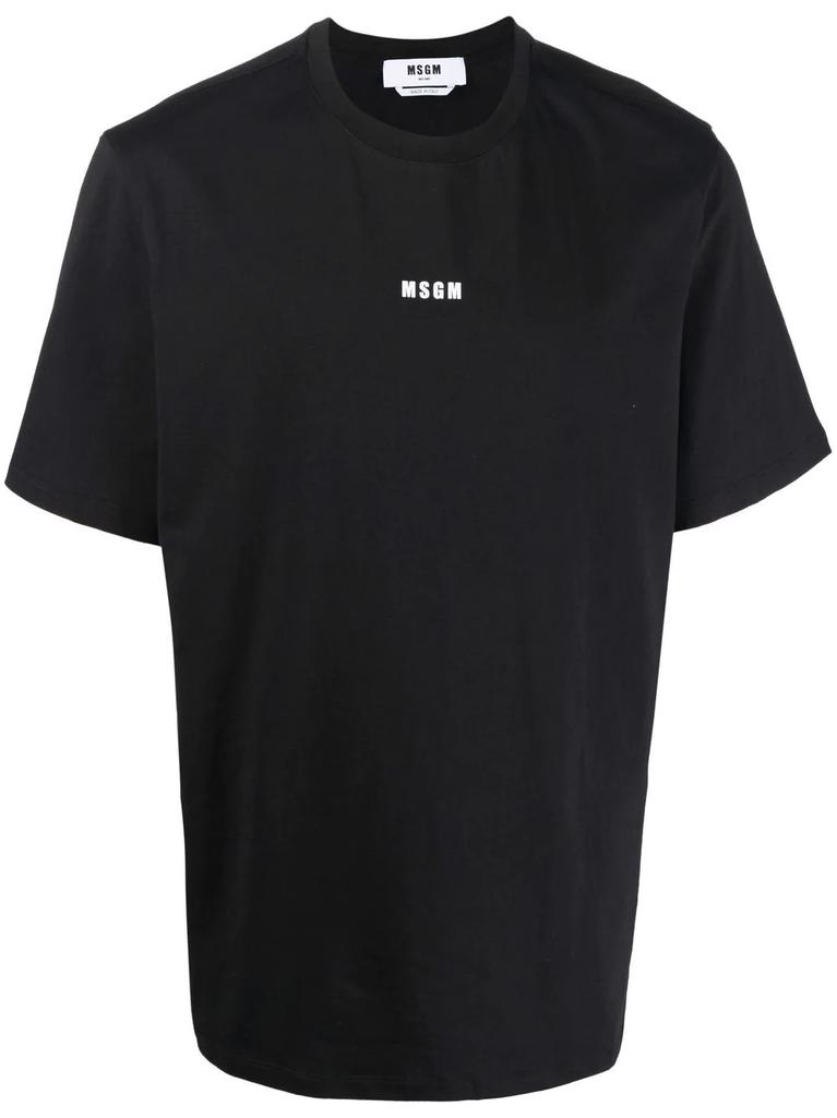 MSGM logo-print cotton T-shirt商品第1张图片规格展示