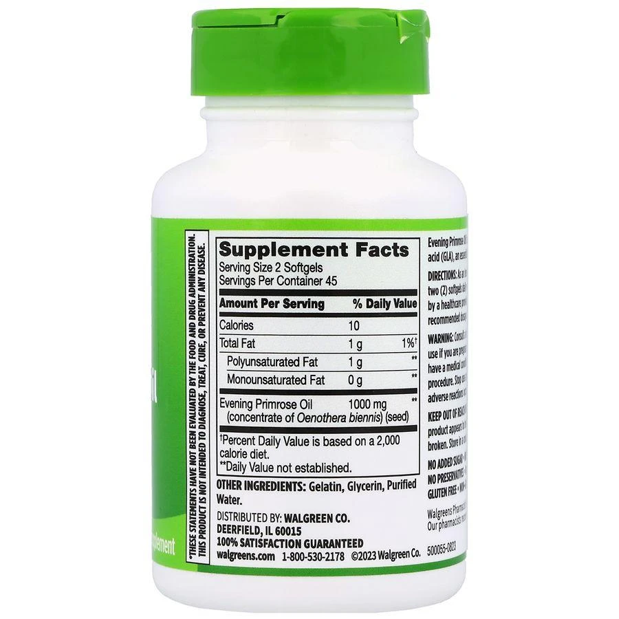 商品Walgreens|Evening Primrose Oil 1000 mg Softgels,价格¥74,第3张图片详细描述