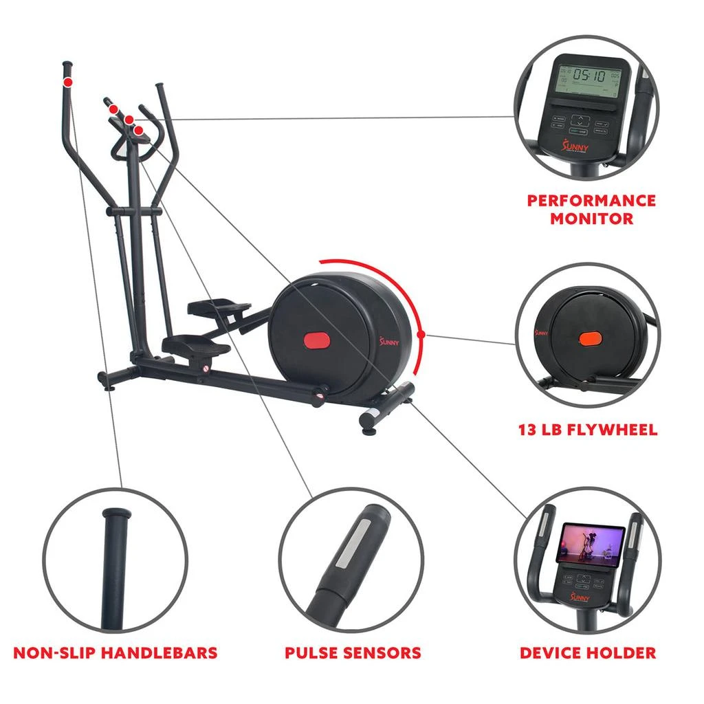 商品Sunny Health & Fitness|Sunny Health & Fitness Carbon Premium Programmable Magnetic Elliptical,价格¥4742,第3张图片详细描述