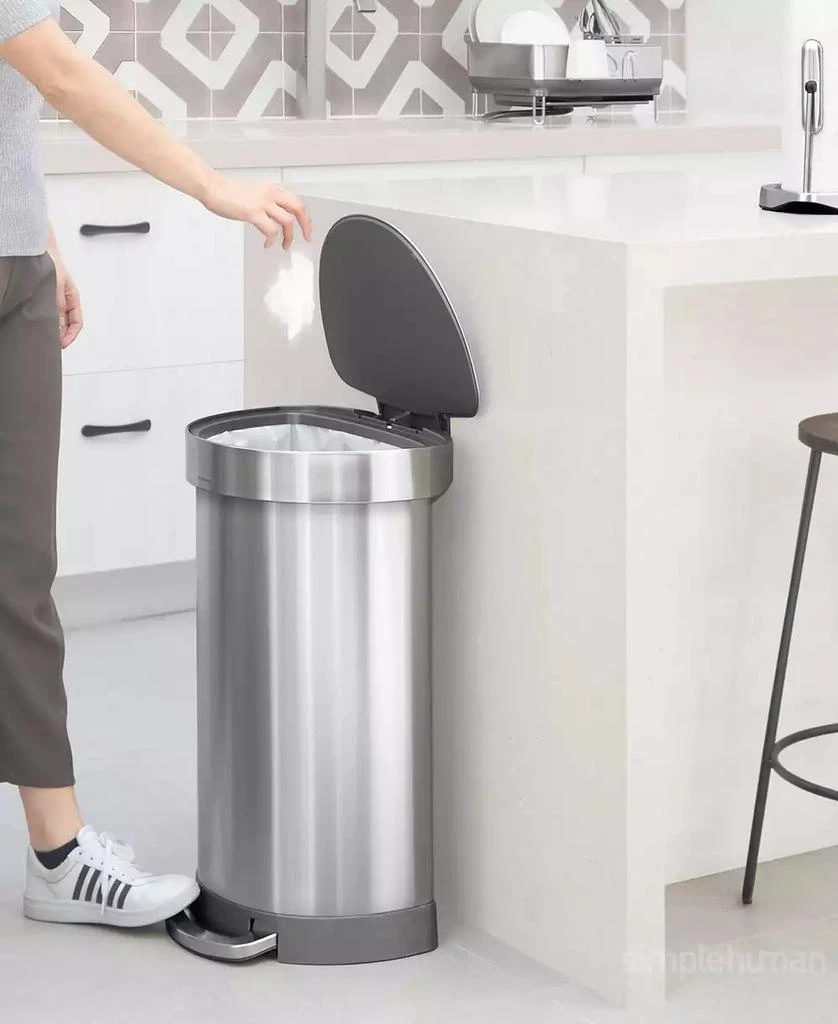 商品simplehuman|45L Semi-Round Trash Can,价格¥769,第2张图片详细描述