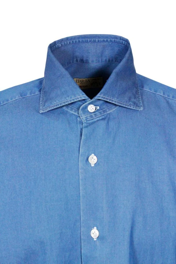 商品BARBA NAPOLI|Barba Napoli Dandylife Denim Shirt With Hand-sewn Italian Collar And Mother-of-pearl Buttons,价格¥2072,第4张图片详细描述
