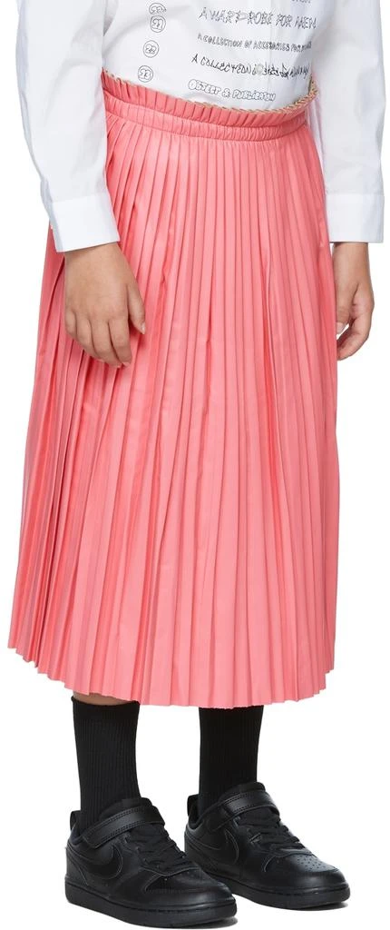 商品MAISON MARGIELA|Kids Pink Faux-Leather Pleated Skirt,价格¥583,第3张图片详细描述