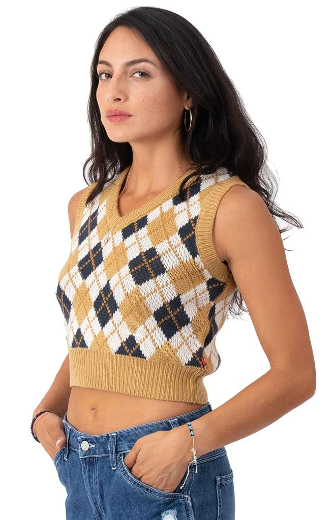 商品DICKIES|V-Neck Sweater Vest - Ginger Cream Argyle,价格¥153,第2张图片详细描述